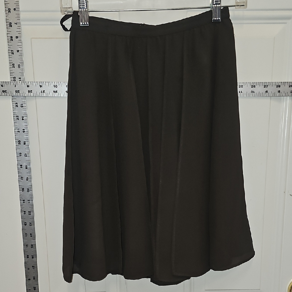 Chocolate, Office, Luxury, Designer, Midi,  Women's, Skirt, France, Formal, Chic